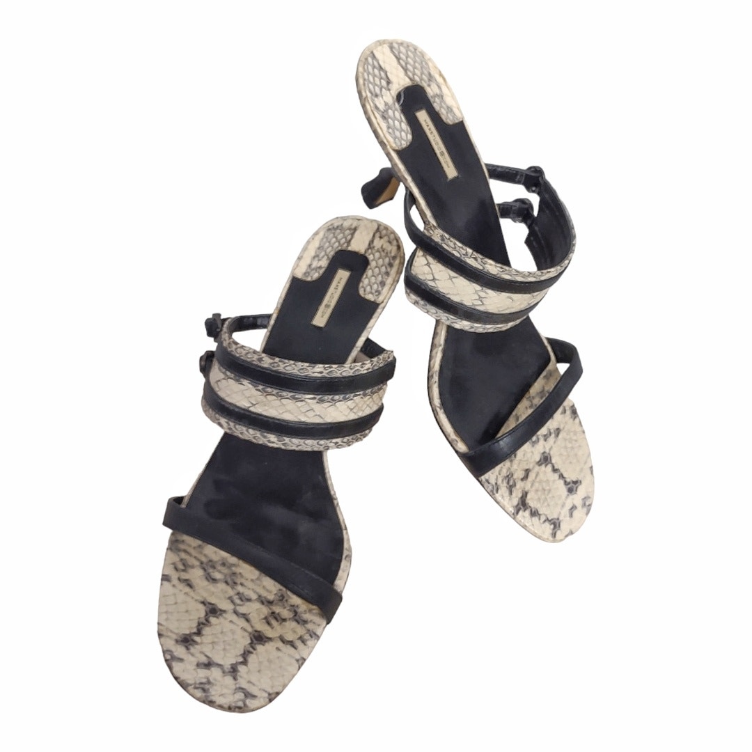 Max Studio Snakeskin Slip On Nora Sandals Size 8.5 Heeled Sandals Animal Print